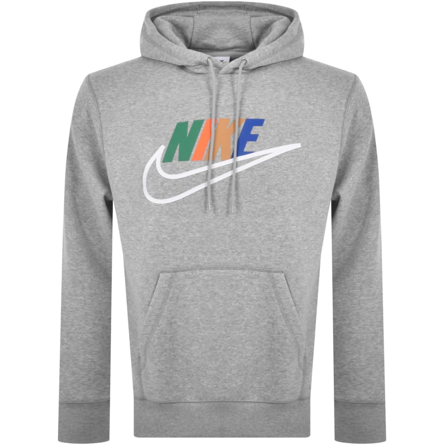 Nike Swoosh Logo Hoodie Grey Mainline Menswear